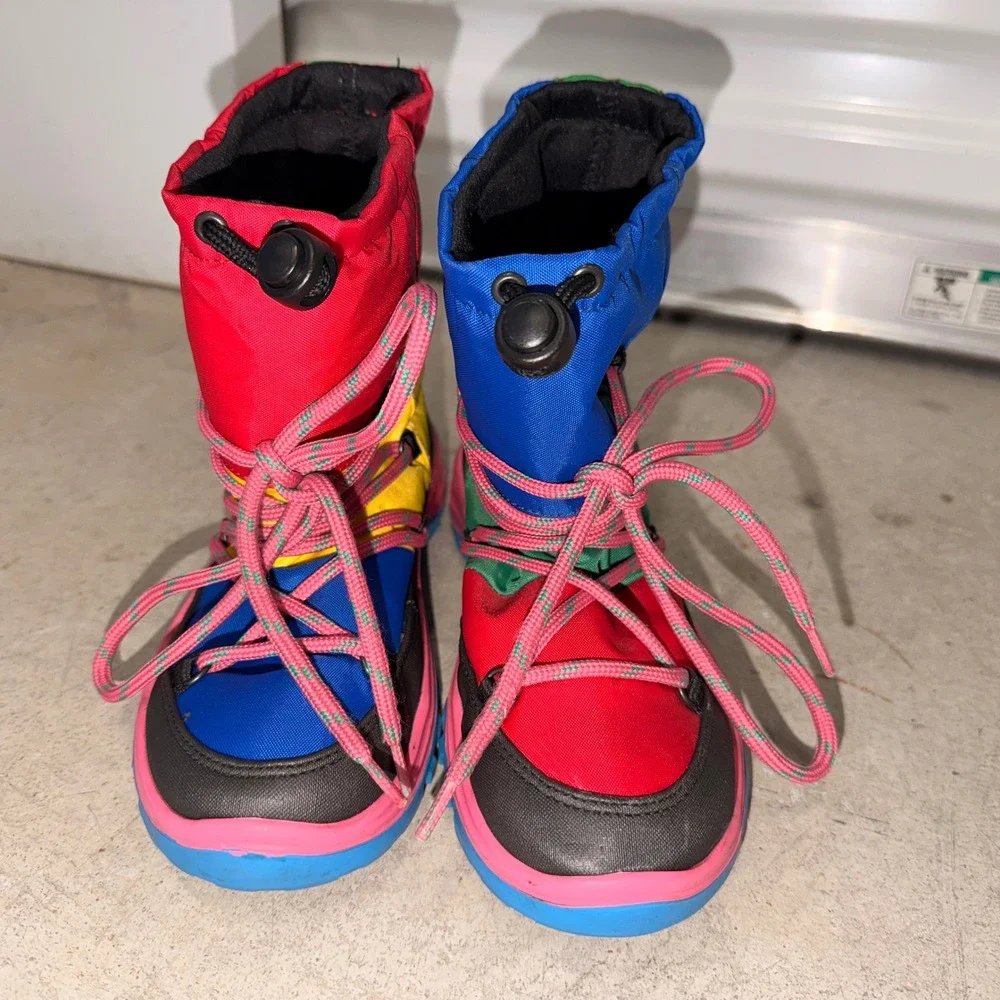 Stella McCartney Kids SnowBoots‎ Girls 5 Multi Color Block Vibram Sole Nylon